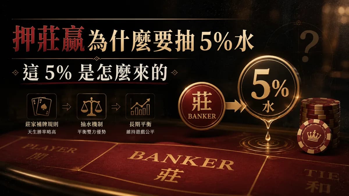 百家樂押莊贏為什麼要抽 5% 水?這 5% 是怎麼來的