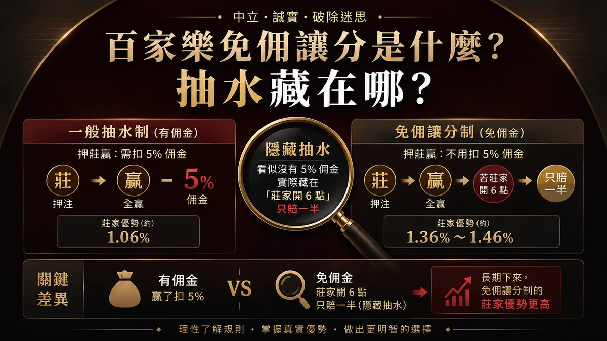 百家樂免佣讓分是什麼?抽水藏在哪?